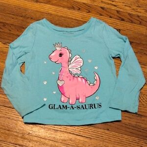 The Children's Place Glam-a-Saurus Long Sleeve Tee - Blue and Pink